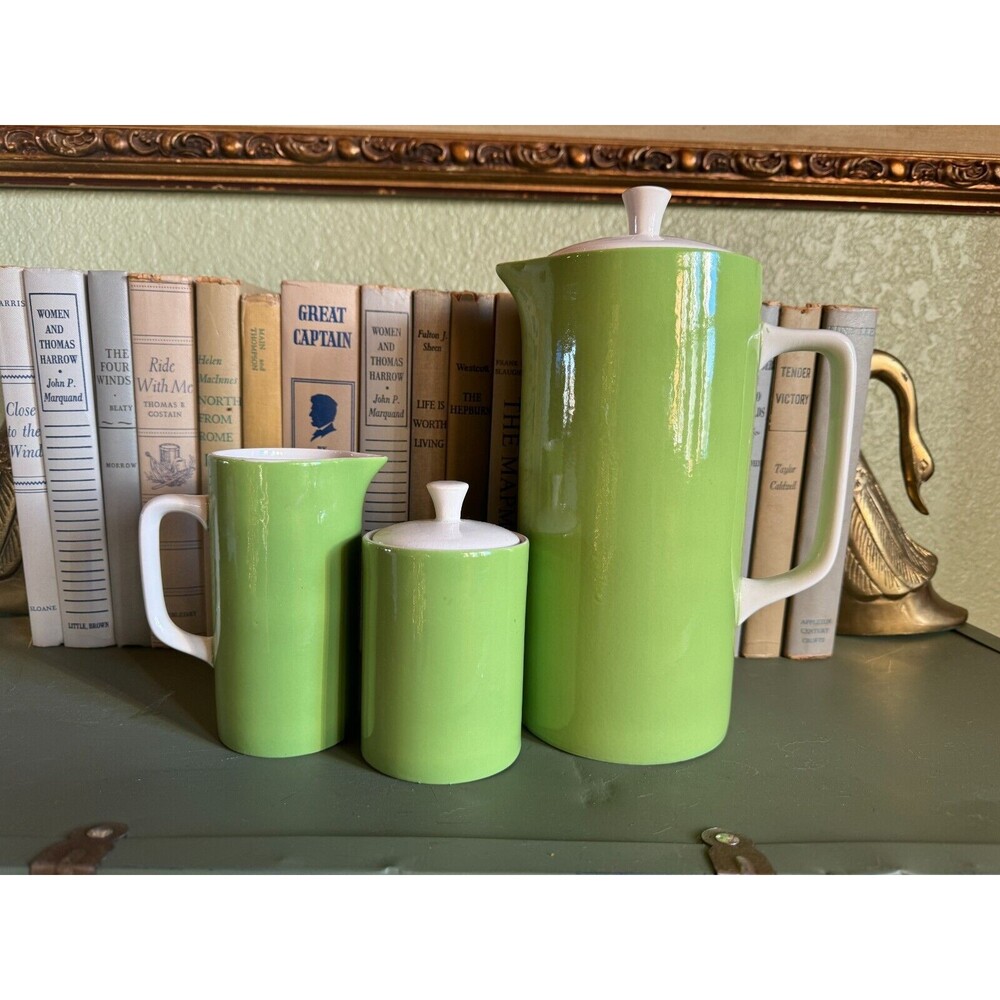 Harmony House Emerald Isle Green Pitcher, Sugar, and Creamer